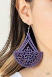 Paparazzi Tiki Sunrise - Purple Wood Earrings