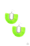 Paparazzi Tassel Tropicana - Green Earrings
