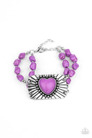 Paparazzi Sandstone Sweetheart - Purple Bracelet