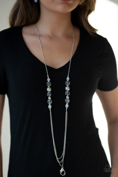 Paparazzi Native New Yorker - White Lanyard Necklace