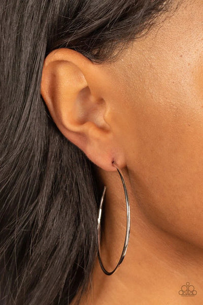 Paparazzi Can I Get a HOOP HOOP - Silver Hoop Earrings
