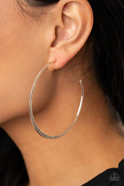 Paparazzi Dont Lose Your Edge - Silver Hoop Earrings