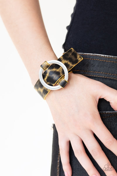 Paparazzi Jungle Cat Couture - Yellow Wrap Bracelet