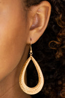 Paparazzi Straight Up Shimmer - Gold Earrings