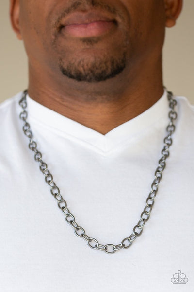Paparazzi Courtside Seats - Black Men's Necklace