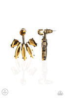 Paparazzi Stunningly Striking - Brass Post Earrings