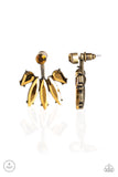Paparazzi Stunningly Striking - Brass Post Earrings