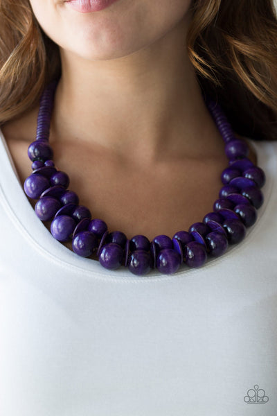 Paparazzi Caribbean Cover Girl - Purple Wood Necklace