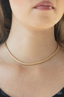 Paparazzi Flat Out Fierce - Gold Choker Necklace
