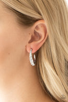 Paparazzi Welcome To Glam Town - White Hoop Earrings