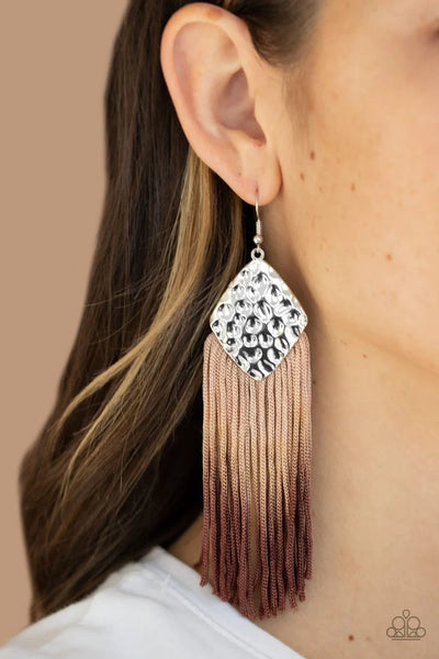 Paparazzi Dip In - Brown Earrings