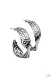Paparazzi Curves In All The Right Places - Black Hoop Earrings