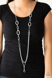 Paparazzi Street Beat - Silver Lanyard Necklace
