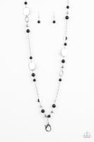 Paparazzi Serenely Springtime - Black Lanyard Necklace