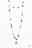 Paparazzi Serenely Springtime - Black Lanyard Necklace