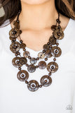 Paparazzi Catalina Coastin - Brown Wood Necklace