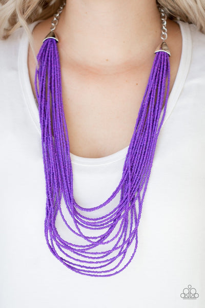Paparazzi Peacefully Pacific - Purple Necklace