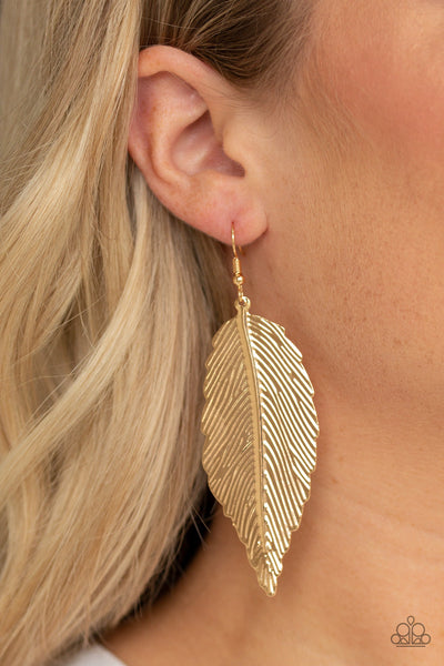 Paparazzi Lookin For A FLIGHT - Gold Earrings