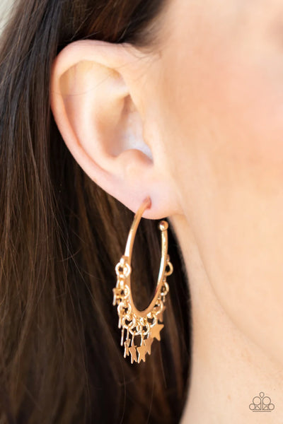 Paparazzi Happy Independence Day - Gold Hoop Earrings