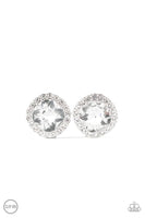 Paparazzi Diamond Duchess - White Clip-on Earrings