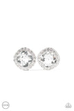 Paparazzi Diamond Duchess - White Clip-on Earrings