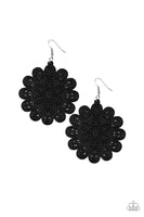 Paparazzi Coachella Cabaret - Black Wood Earrings