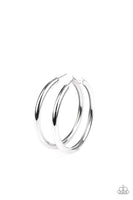 Paparazzi Curve Ball - Silver Hoop Earrings