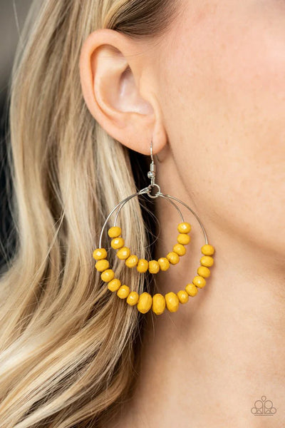 Paparazzi Paradise Party - Yellow Earrings