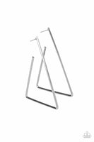 Paparazzi Go Ahead and TRI - Silver Hoop Earrings