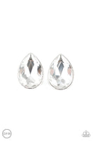 Paparazzi Dance On HEIR - White Clip-On Earrings