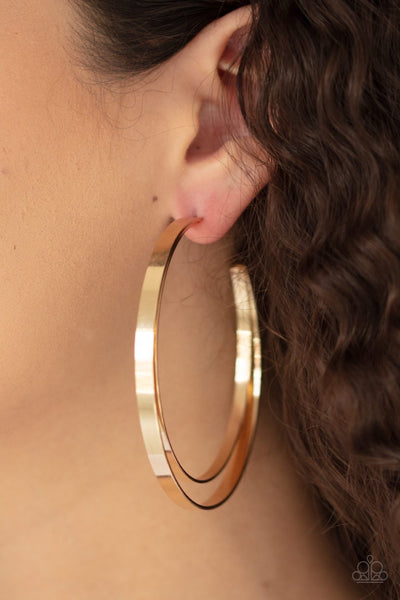 Paparazzi Moon Child Metro - Gold Hoop Earrings