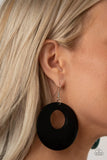 Paparazzi Island Hop - Black Wooden Earrings
