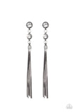 Paparazzi Tassel Twinkle - Black Post Earrings