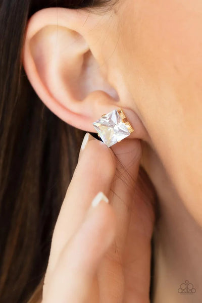 Paparazzi Times Square Timeless - Gold Post Earrings