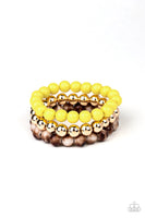 Paparazzi Courageously Couture - Yellow Bracelet