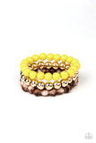 Paparazzi Courageously Couture - Yellow Bracelet