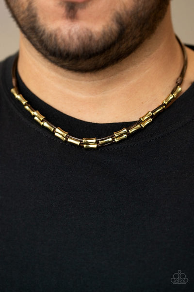 Paparazzi Moto Maverick - Brown Men’s Necklace