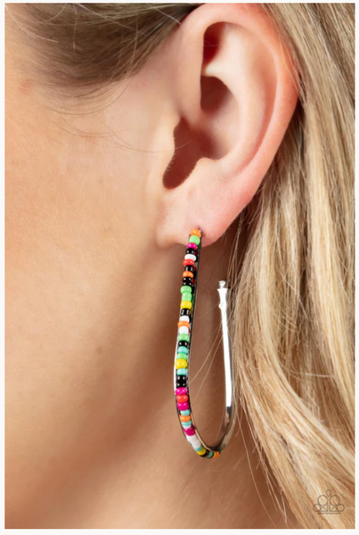 Paparazzi Beaded Bauble - Multi Hoop Earrings